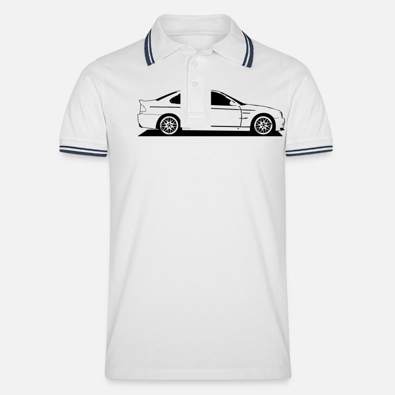 E46 neu - Männer Tipped Poloshirt - Weiß/Navy