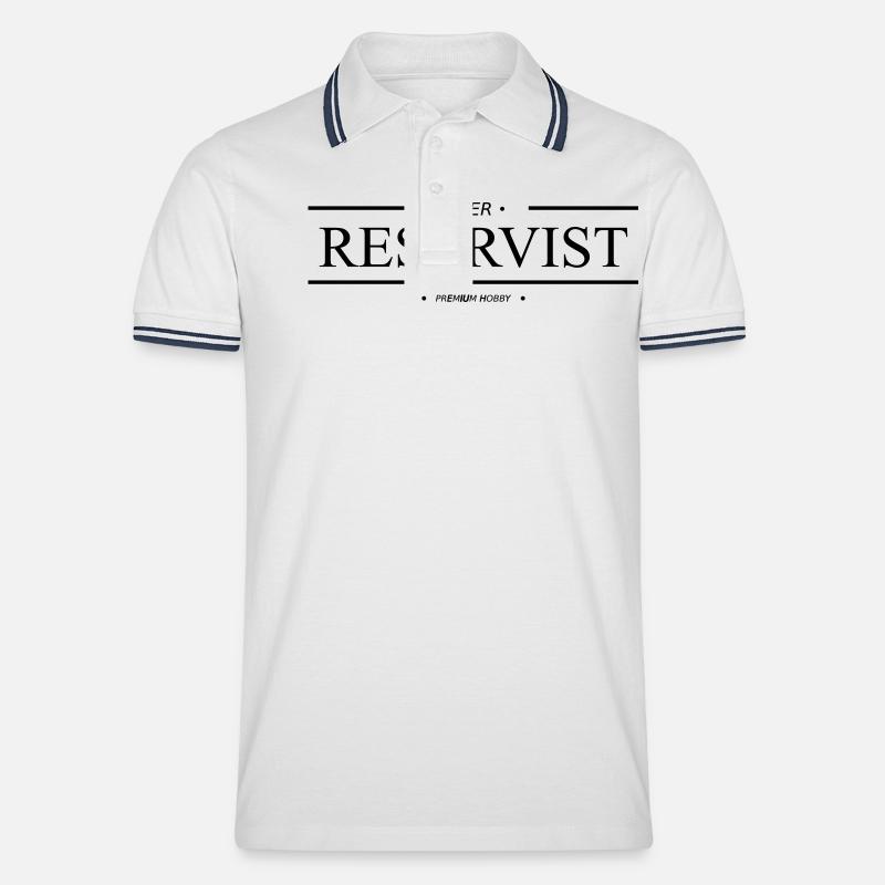 Reservist (premium Hobby) - Männer Tipped Poloshirt - Weiß/Navy