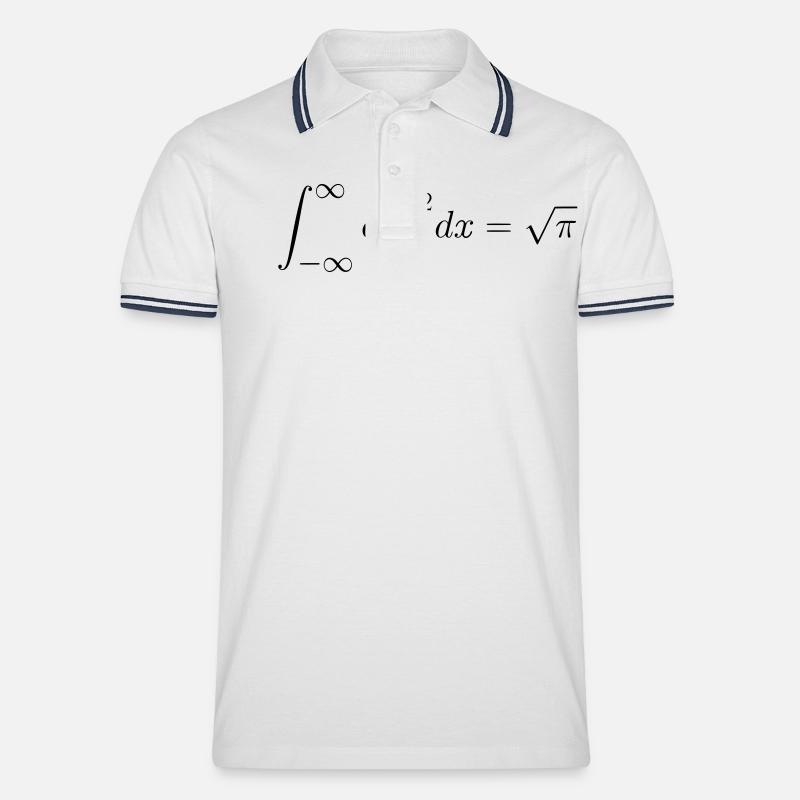 Gaußsches Integral Geschenk Idee - Männer Tipped Poloshirt - Weiß/Navy