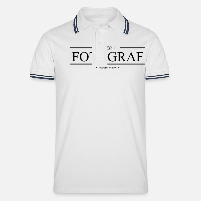 Fotograf (premium Hobby) - Männer Tipped Poloshirt - Weiß/Navy