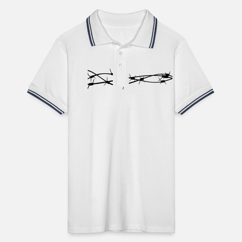 Stacheldraht Männer Tipped Poloshirt