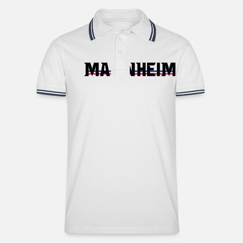 Mannheim-blau-weiss-rot - Männer Tipped Poloshirt - Weiß/Navy