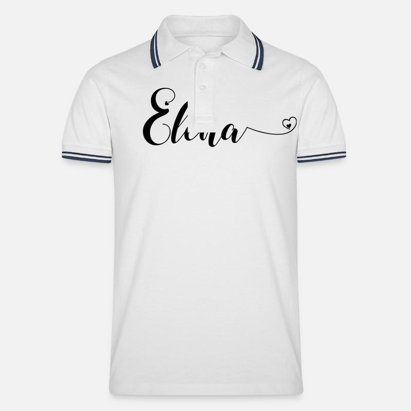 elena - Männer Tipped Poloshirt - Weiß/Navy