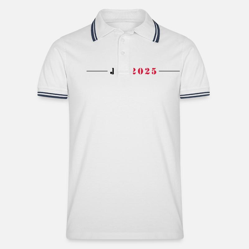 JGA 2025 - Männer Tipped Poloshirt - Weiß/Navy