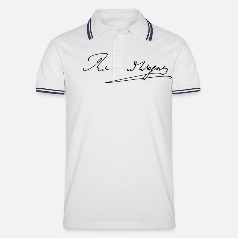 Richard Wagner - Männer Tipped Poloshirt - Weiß/Navy