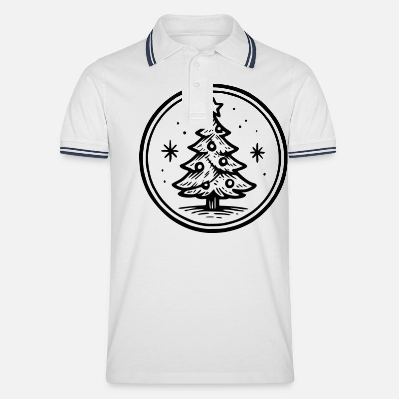 Frohe Weihnachten - Männer Tipped Poloshirt - Weiß/Navy