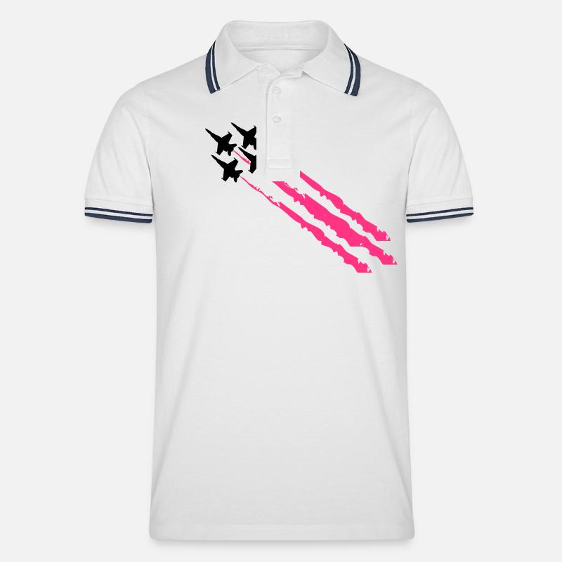 Tornados - Männer Tipped Poloshirt - Weiß/Navy