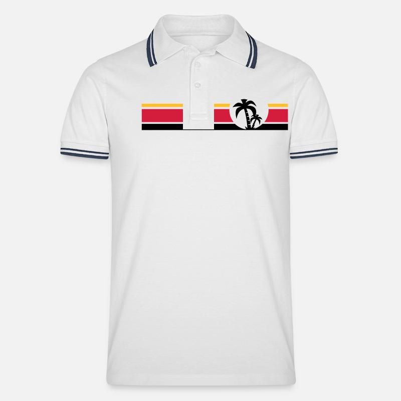 Palme II - Männer Tipped Poloshirt - Weiß/Navy