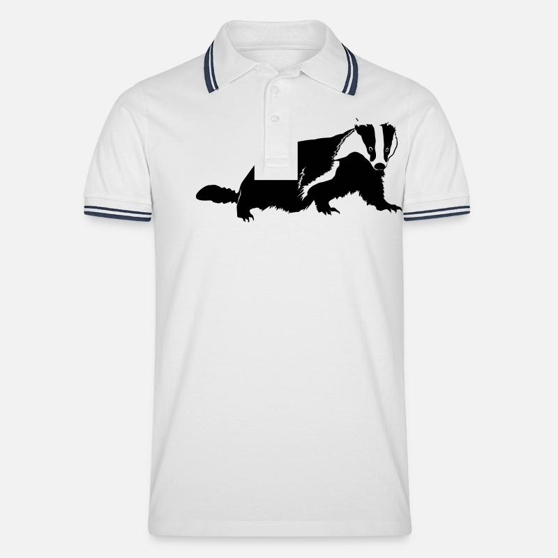 Dachs - Männer Tipped Poloshirt - Weiß/Navy