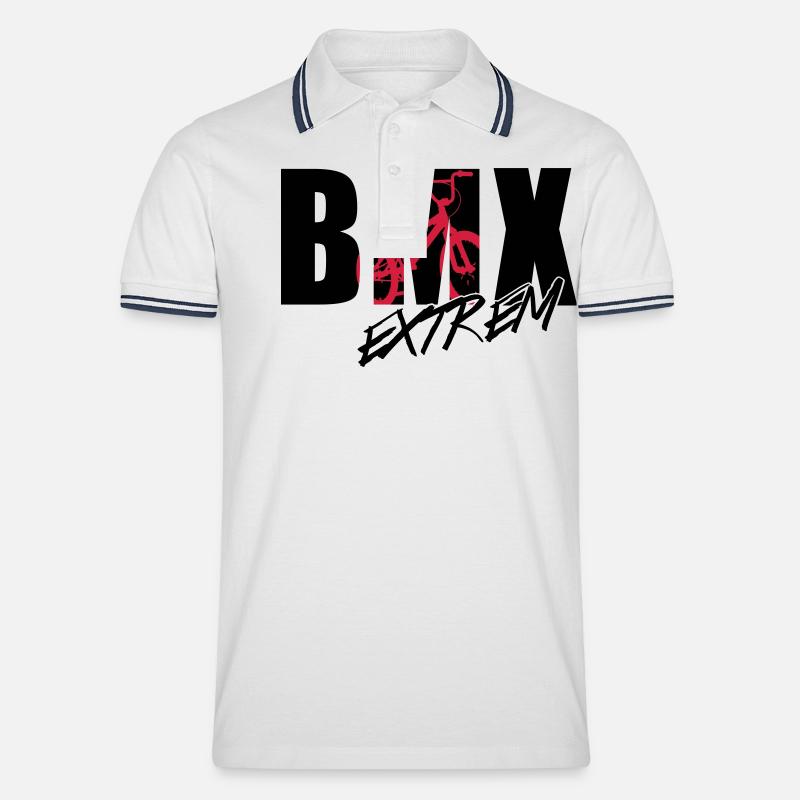 bmx 2_2c - Polo tipped Homme - blanc/marine