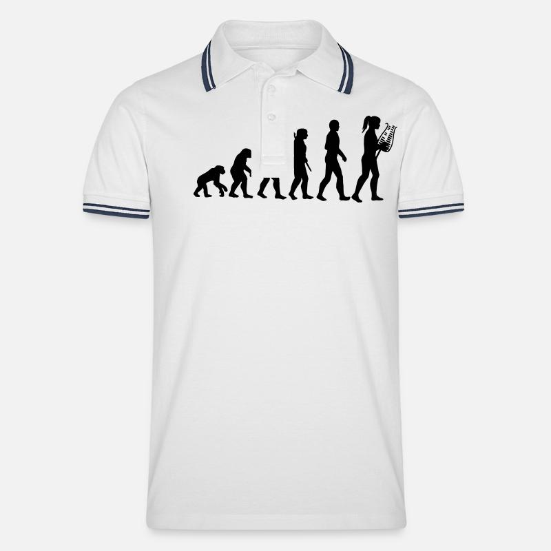 Lyravolution - Männer Tipped Poloshirt - Weiß/Navy