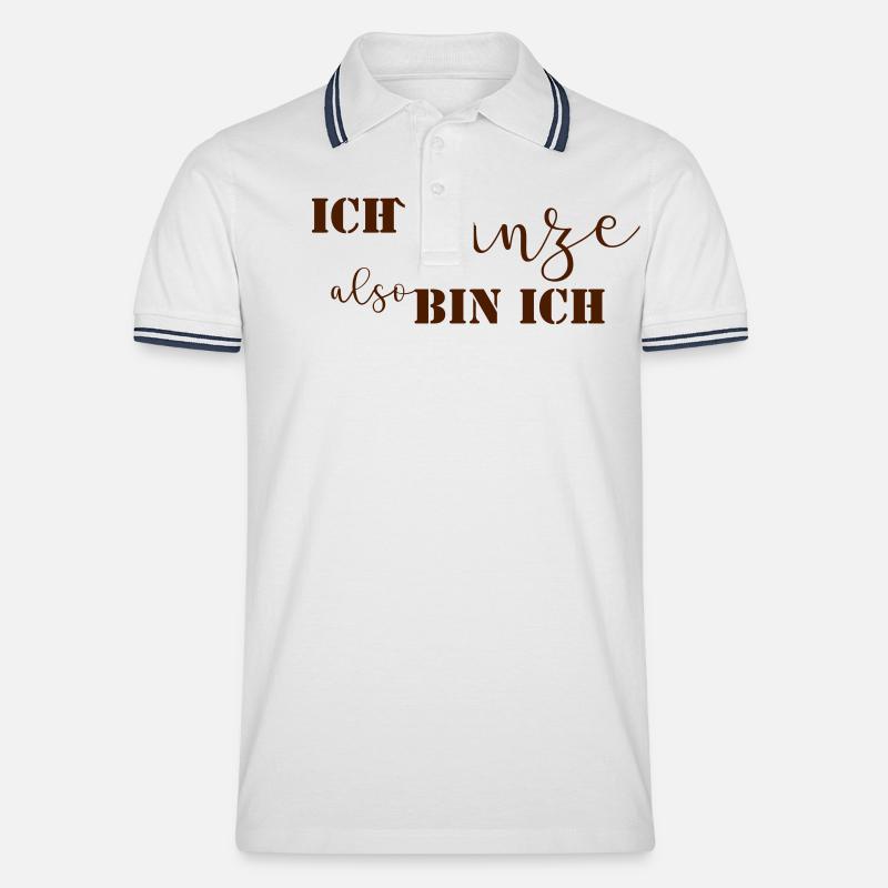 ich tanze also bin ich - Männer Tipped Poloshirt - Weiß/Navy