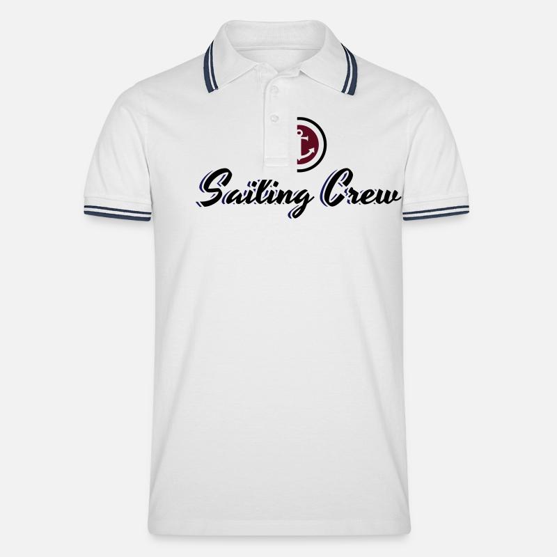 Sailing Crew - Männer Tipped Poloshirt - Weiß/Navy