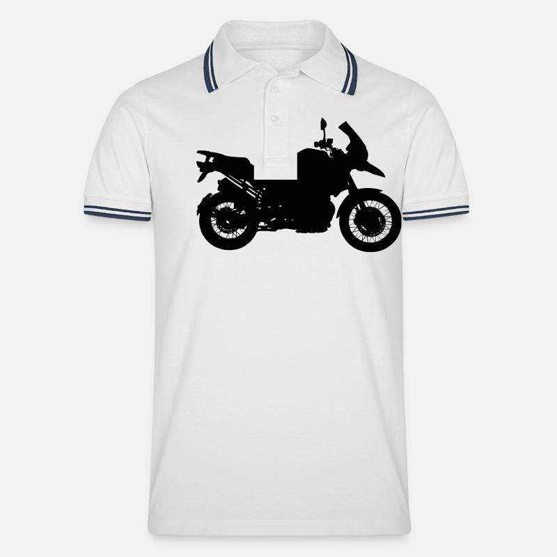 motorcycle racing - Männer Tipped Poloshirt - Weiß/Navy
