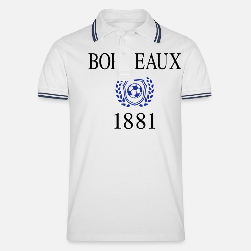 Bordeaux 1881 Herkunft - Männer Tipped Poloshirt - Weiß/Navy