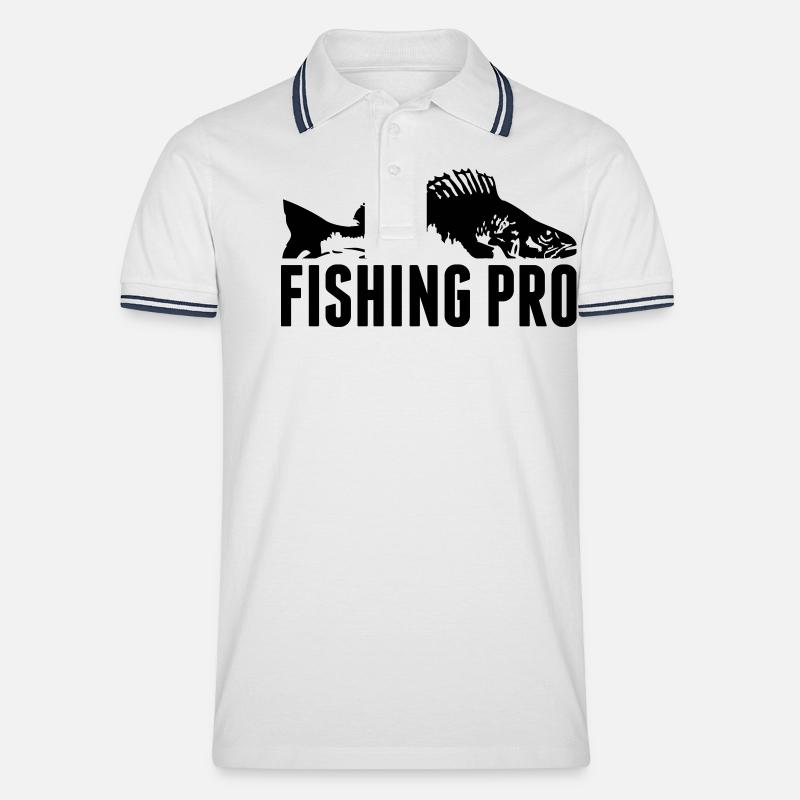 fishing_pro_barsch_gg1 - Männer Tipped Poloshirt - Weiß/Navy