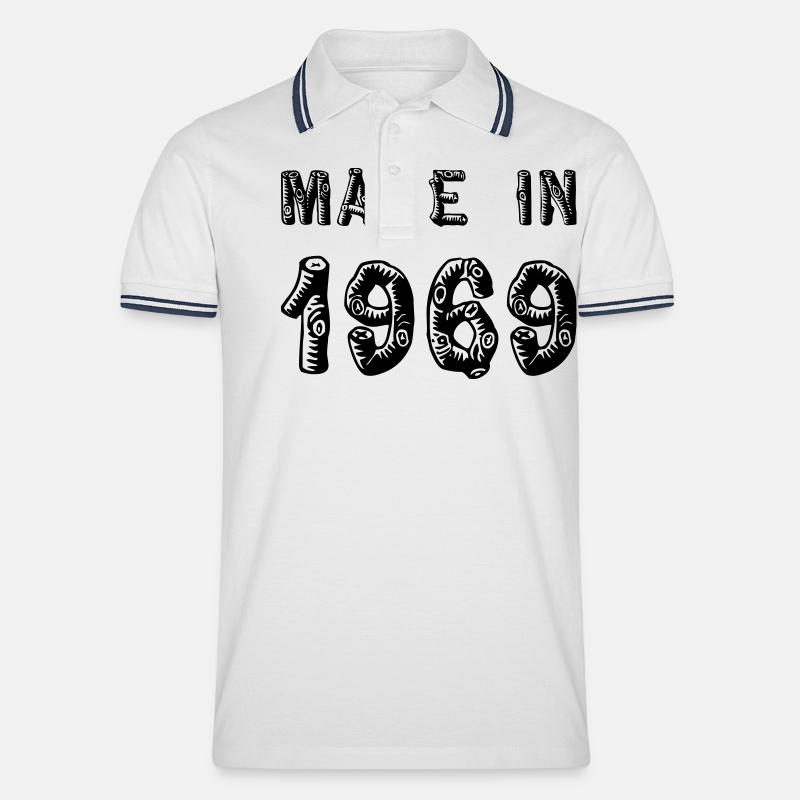 Made in 1969 - Männer Tipped Poloshirt - Weiß/Navy