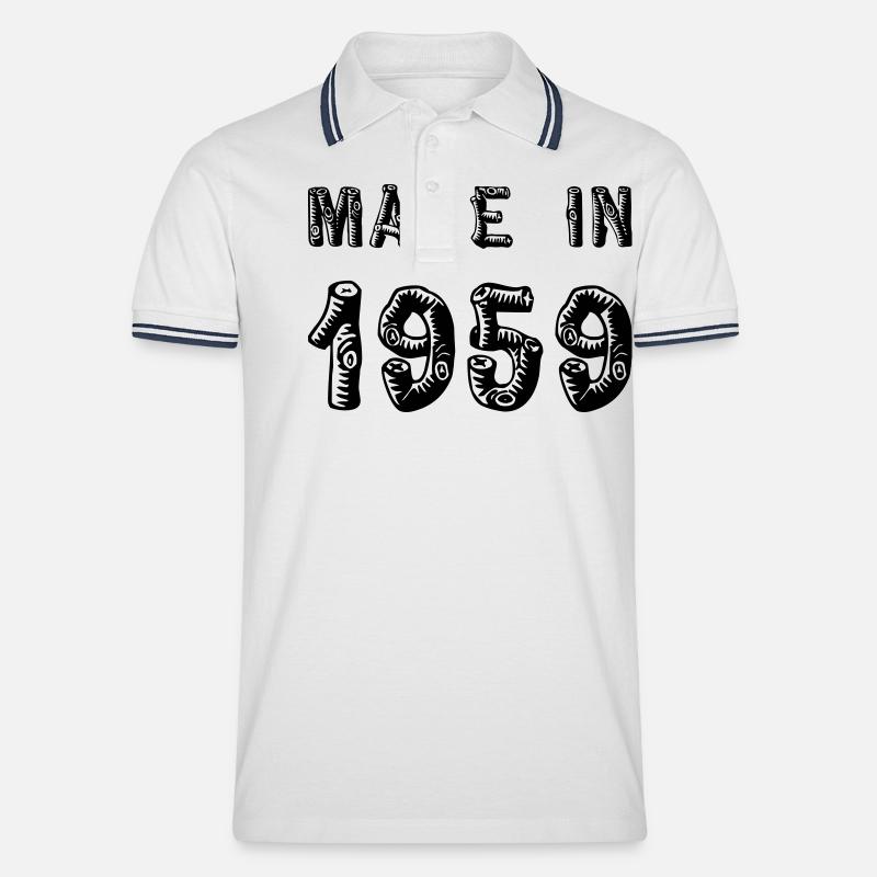 Made in 1959 - Männer Tipped Poloshirt - Weiß/Navy