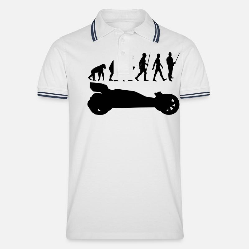 Evolution rc car - Männer Tipped Poloshirt - Weiß/Navy