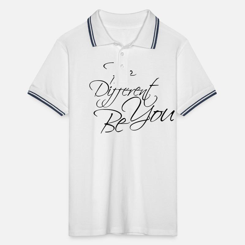 Be Different Be You Design Men's Tipped Polo Shirt