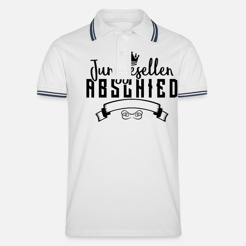 junggesellenabschied design - Männer Tipped Poloshirt - Weiß/Navy