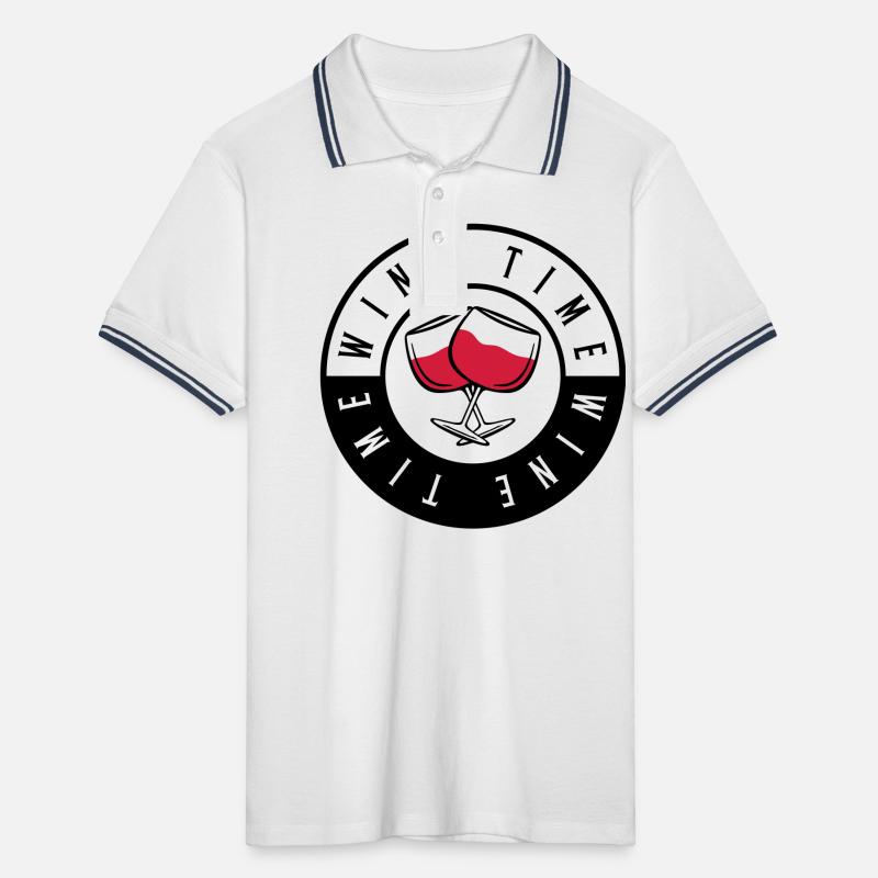 wine time design Männer Tipped Poloshirt