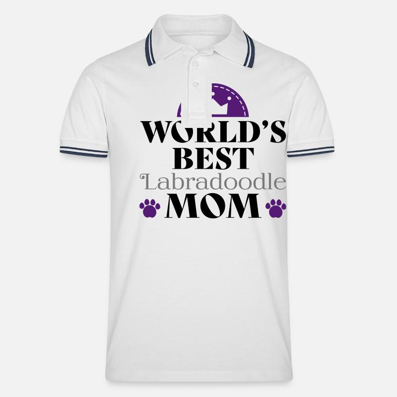 Labradoodle - Männer Tipped Poloshirt - Weiß/Navy