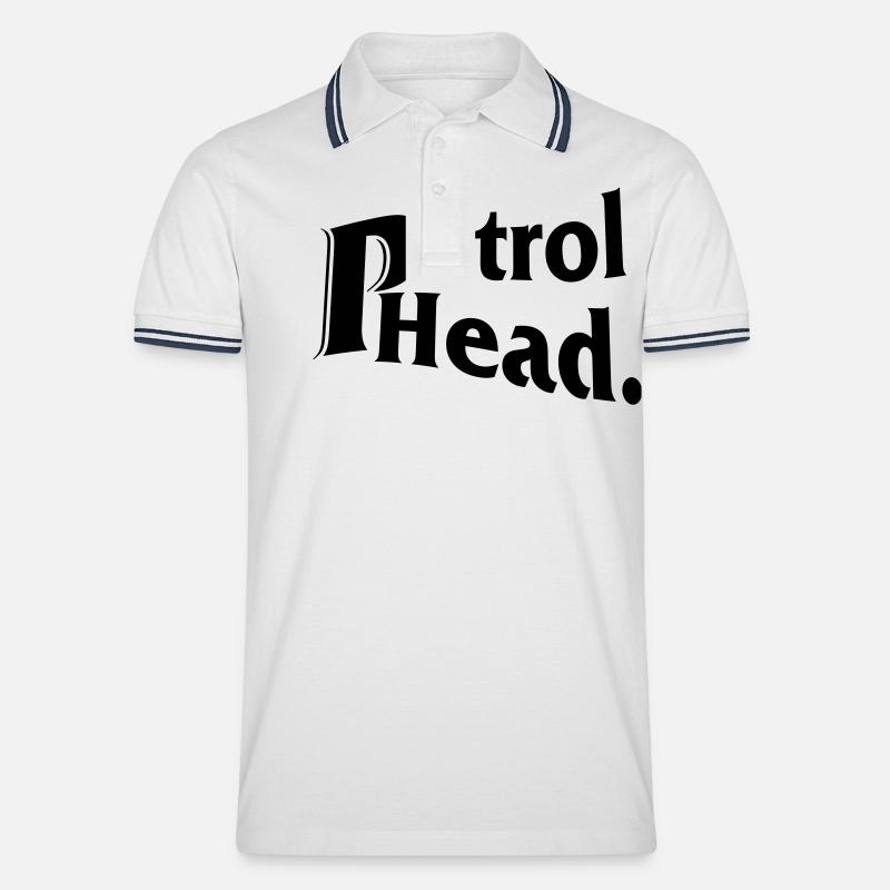 Petrol Head - Männer Tipped Poloshirt - Weiß/Navy