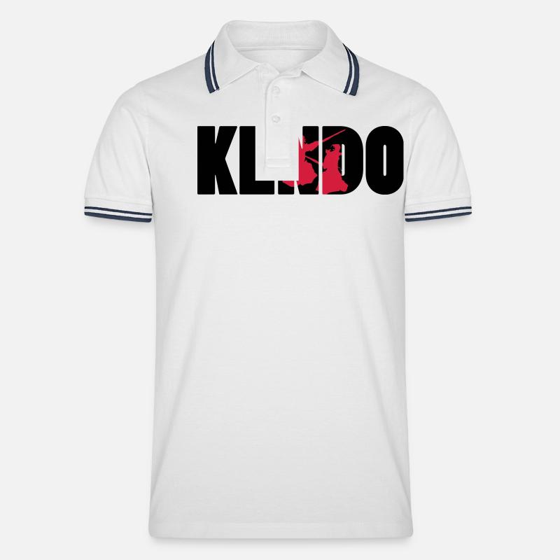 Kendo! - Männer Tipped Poloshirt - Weiß/Navy