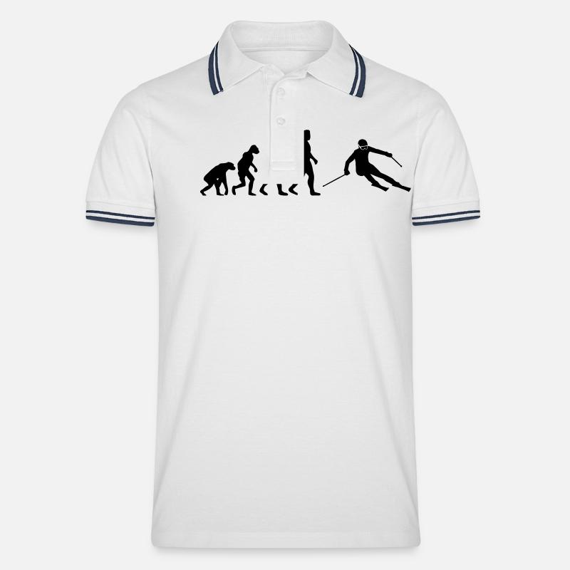 Evolution Alpine Ski - Männer Tipped Poloshirt - Weiß/Navy