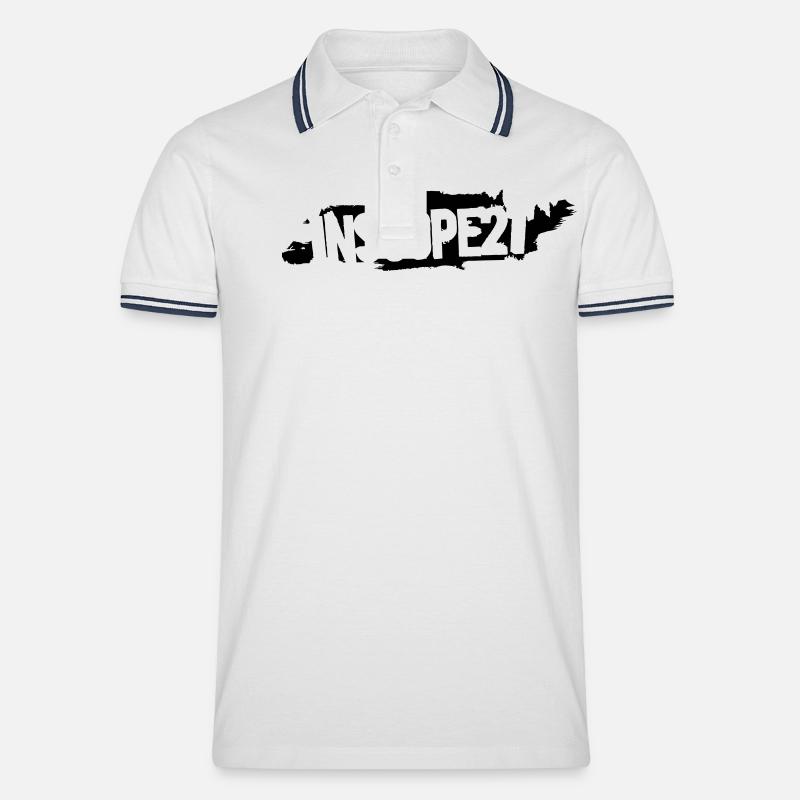 inscope_grunge_test - Männer Tipped Poloshirt - Weiß/Navy