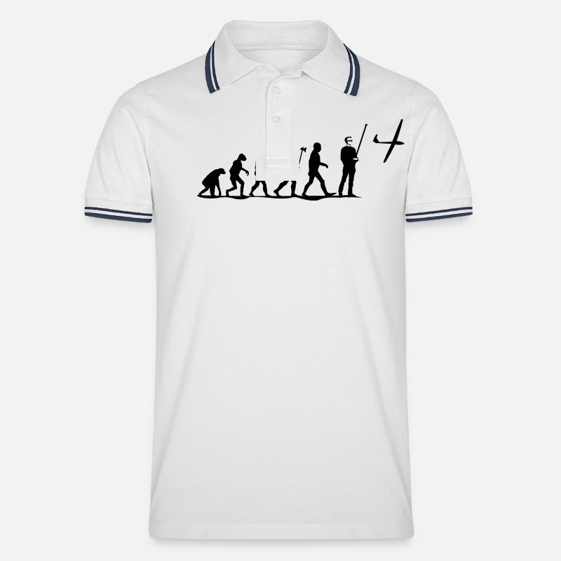 evolution modellfliegen - Männer Tipped Poloshirt - Weiß/Navy