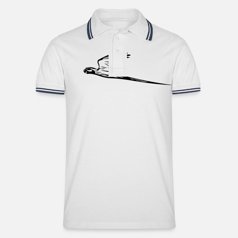 Papagei im Expressflug - Männer Tipped Poloshirt - Weiß/Navy