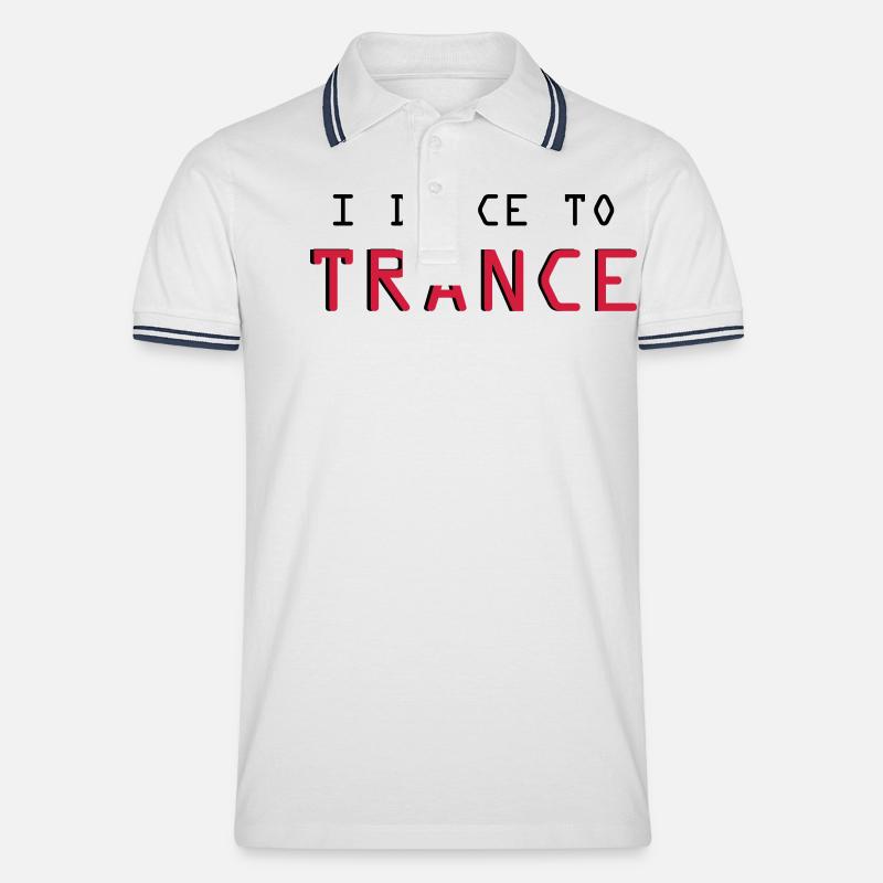Trance - Männer Tipped Poloshirt - Weiß/Navy