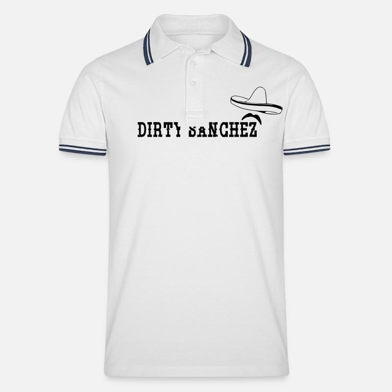 Dirty Sanchez - Männer Tipped Poloshirt - Weiß/Navy