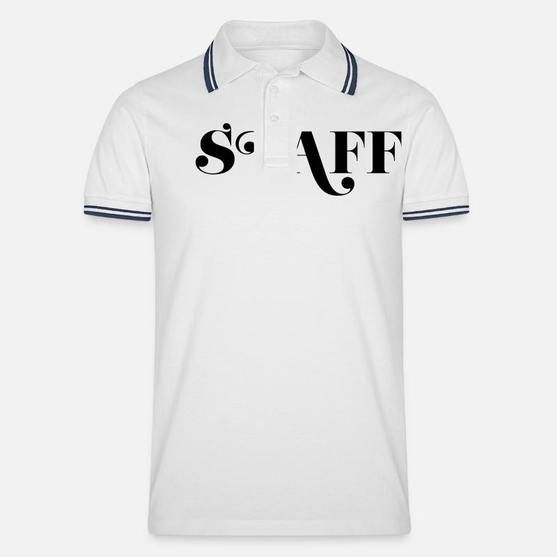 Staff - Männer Tipped Poloshirt - Weiß/Navy