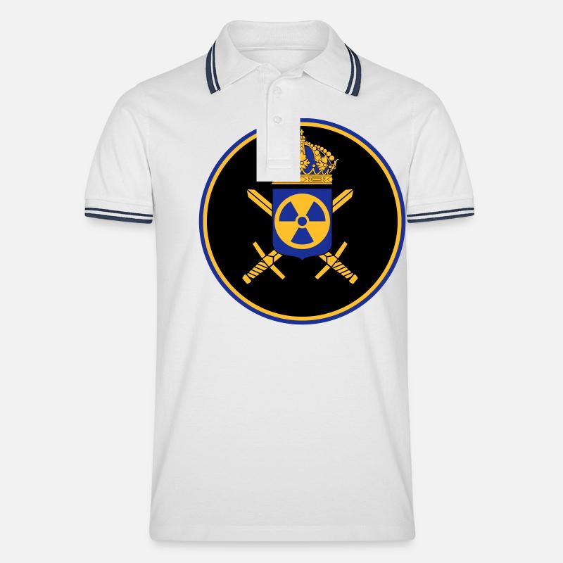 Das schwedische Atomwaffenprogramm - Männer Tipped Poloshirt - Weiß/Navy