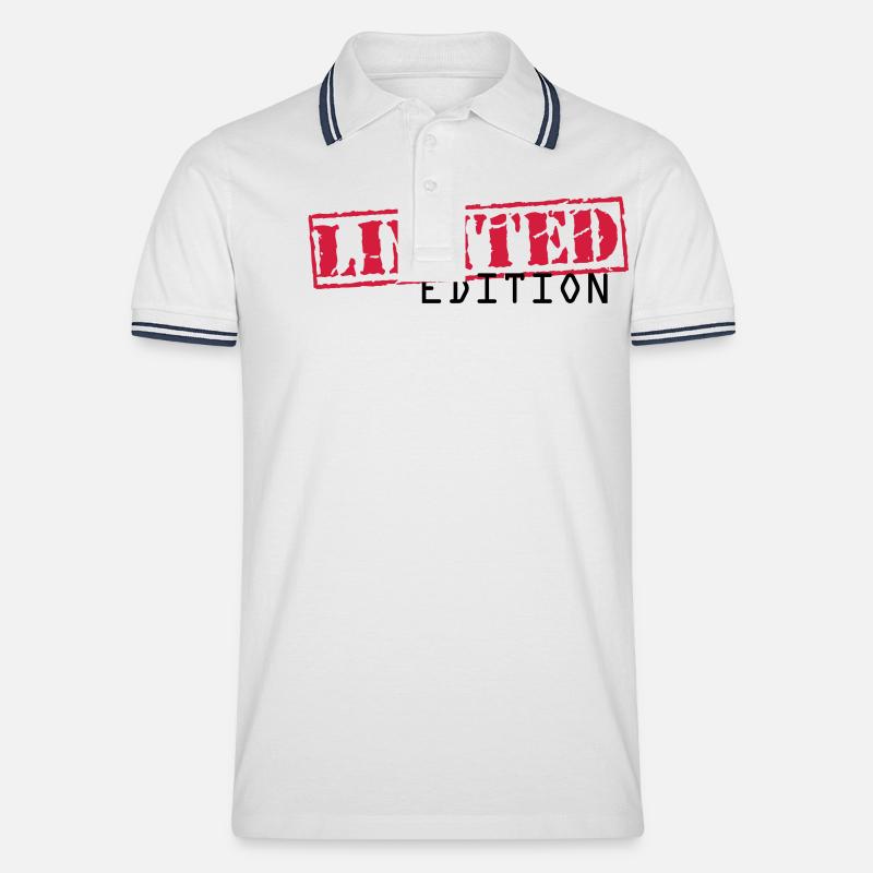 limited Edition - Männer Tipped Poloshirt - Weiß/Navy