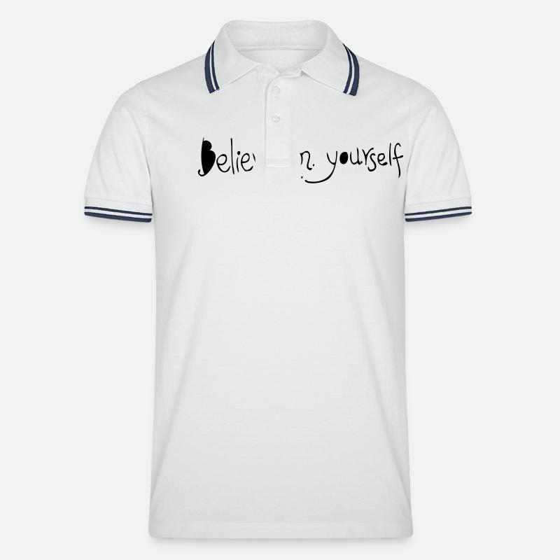 believe_in_yourself - Männer Tipped Poloshirt - Weiß/Navy