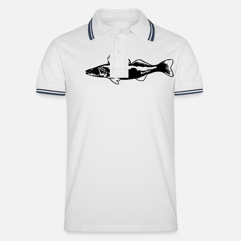 Zander ST - Männer Tipped Poloshirt - Weiß/Navy