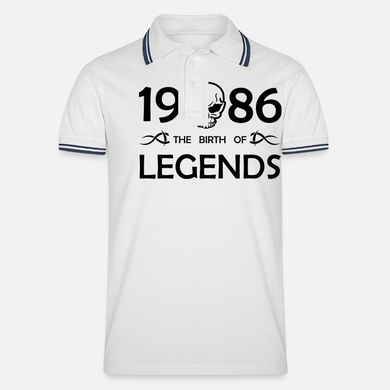 Legends 1986 - Männer Tipped Poloshirt - Weiß/Navy