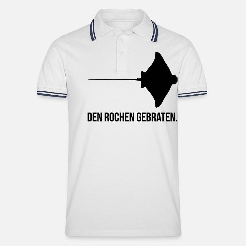 Gebratener Rochen - Männer Tipped Poloshirt - Weiß/Navy