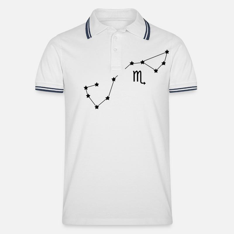 Sternbild Skorpion Sternzeichen - Männer Tipped Poloshirt - Weiß/Navy