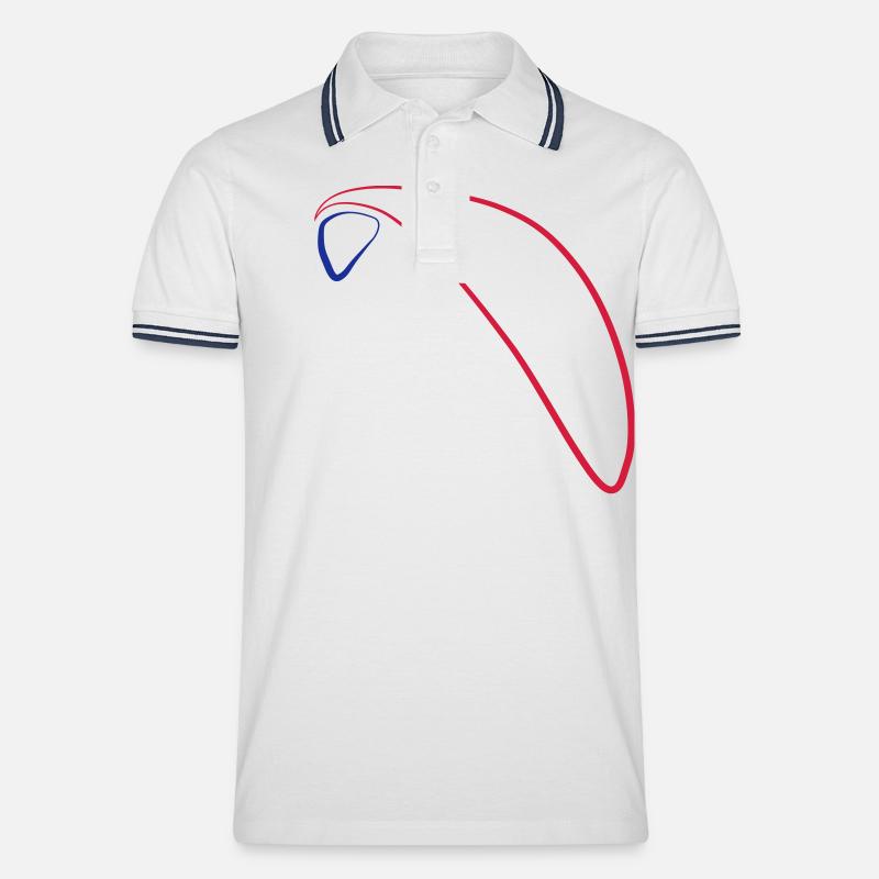 Paragliding Logo 3 - Männer Tipped Poloshirt - Weiß/Navy