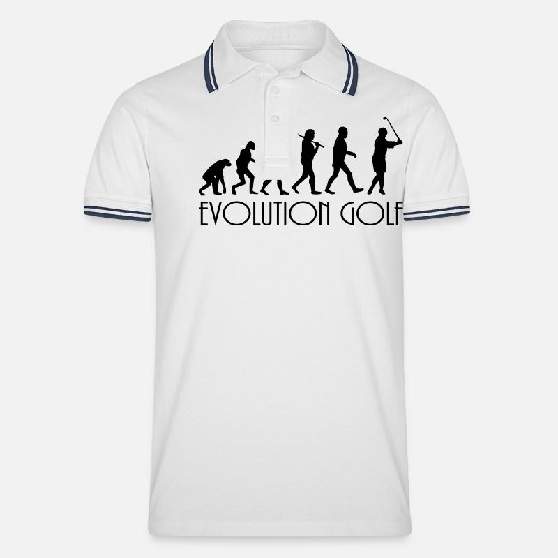 evolution Golf - Männer Tipped Poloshirt - Weiß/Navy