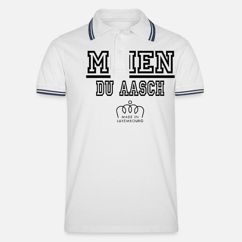 moien - Männer Tipped Poloshirt - Weiß/Navy