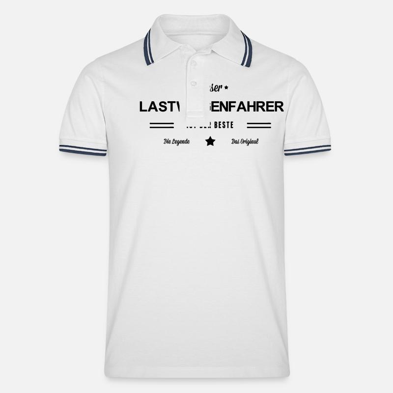Bester Lastwagenfahrer - Männer Tipped Poloshirt - Weiß/Navy