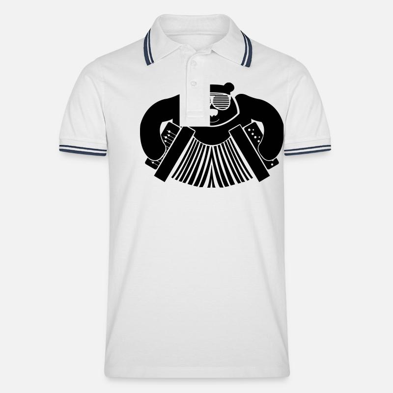 baer_musik - Männer Tipped Poloshirt - Weiß/Navy