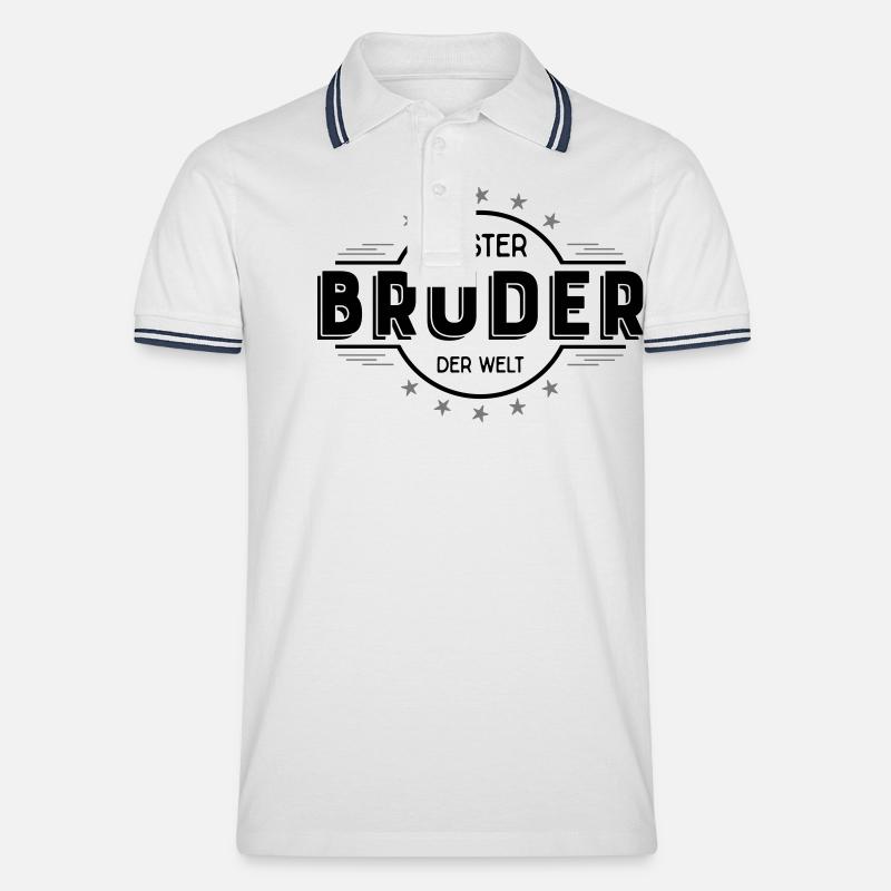 bruder - Männer Tipped Poloshirt - Weiß/Navy