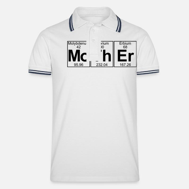 MoTh-Er (mother) - Full - Männer Tipped Poloshirt - Weiß/Navy